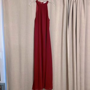 Burnt red bridesmaid dress